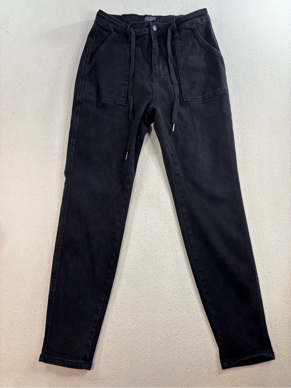 Judy Blue Black Jogger Jeans Women’s 11/30 High Rise Drawstring Stretch Denim - Picture 2 of 8